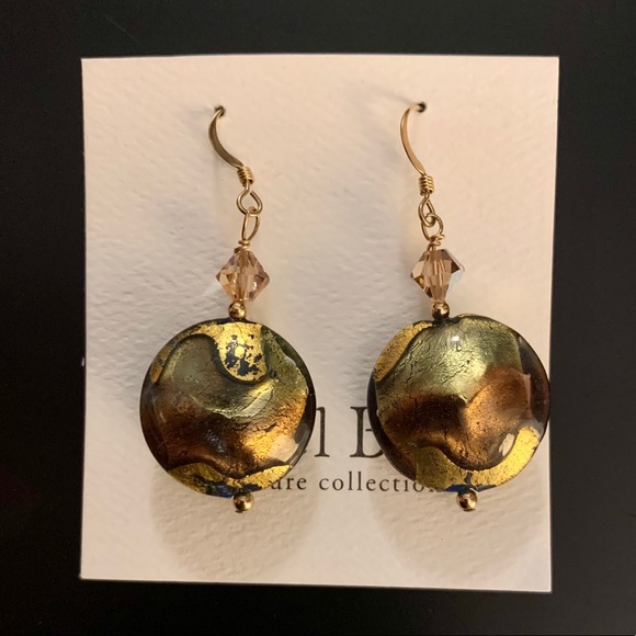 Metallic drop earrings - Picture 1 of 4